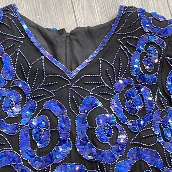 Vintage Blue Beaded Sequin Top - Picture 8 of 17